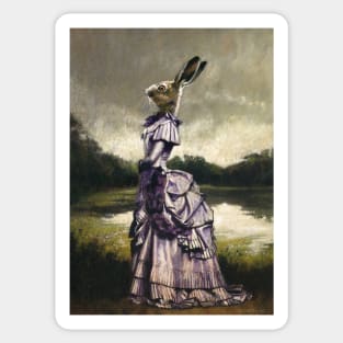 Victorian Hare Lady Sticker